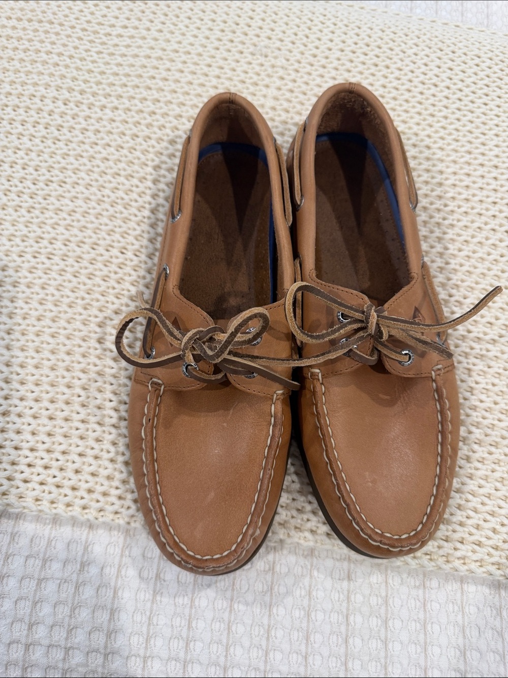 Sperry Tan Leather 2-Eye Boat Shoes